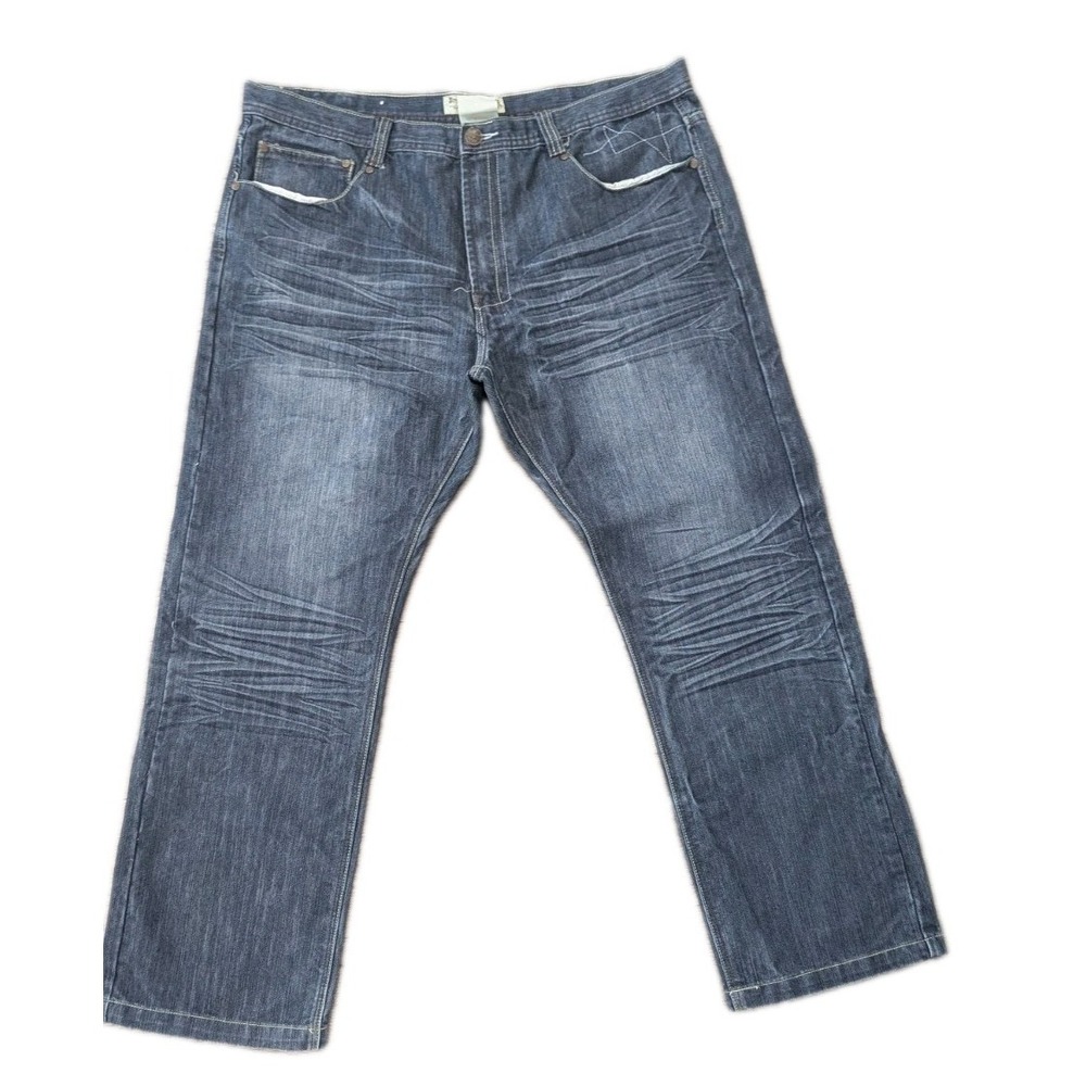 Brooklyn Xpress Jeans Mens 42x34 Dark‎ Y2K Baggy Wide Leg Skater Grunge Goth 00s